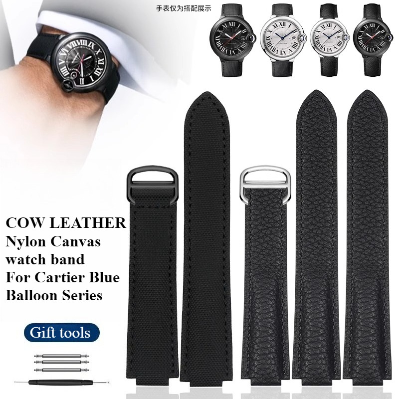Nylon canvas watchband for BAL - Cartier Watch Ballon Bleu review and price