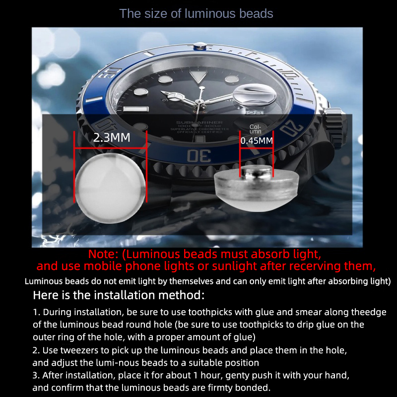 2.3x0.45mm Luminous pip For Se - Rolex Watch Submariner review and price