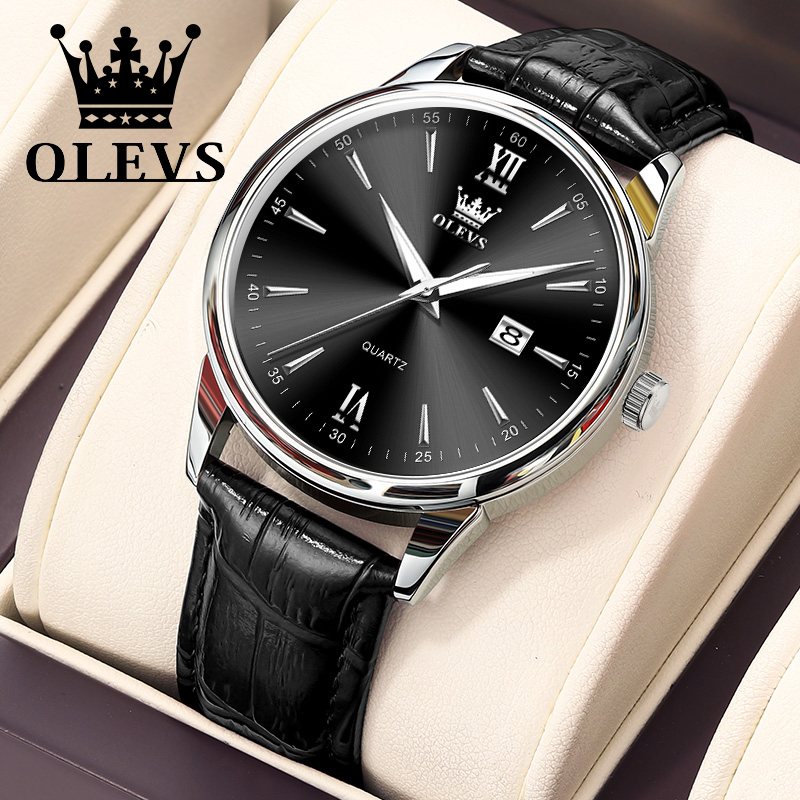 OLEVS Quartz Men's Watch Fashi - Leather Watch Band Men review and price
