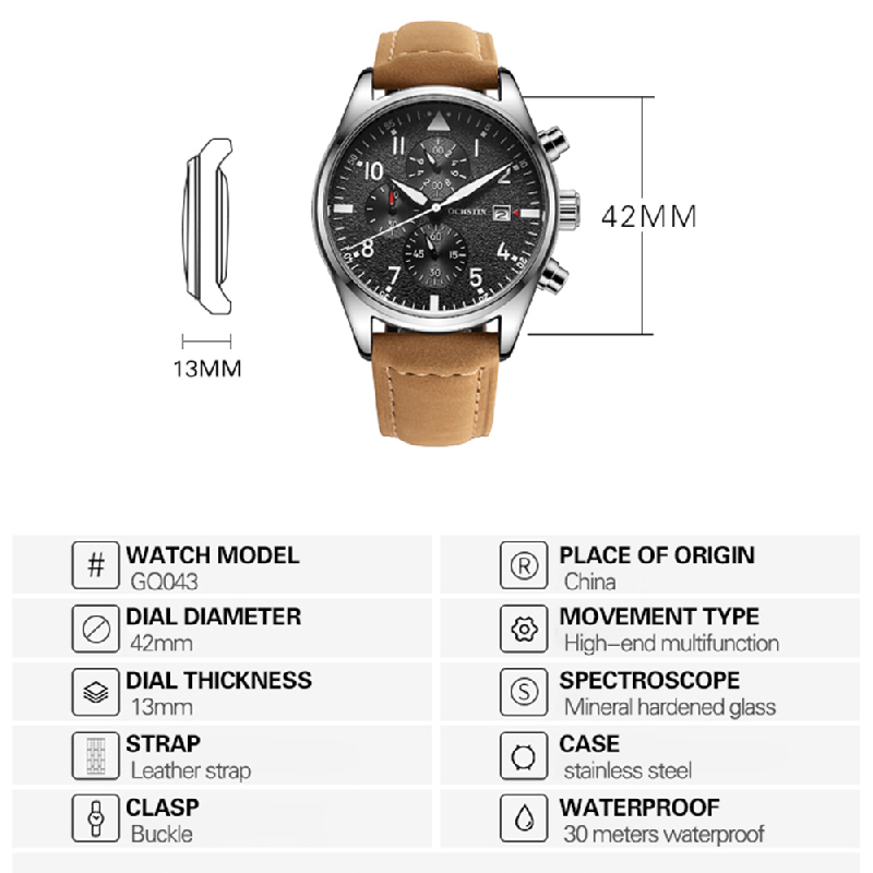 OCHSTIN Original Men Chronogra - Leather Watch Band Men review and price