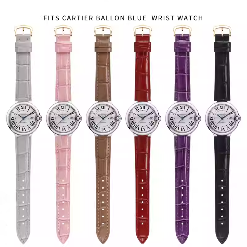 Convex bamboo-grain genuine le - Cartier Watch Ballon Bleu review and price